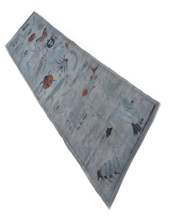 Detail image of 2' 3 x 9' 7  Hand Woven Kilim Suzani Wool Runner Rug