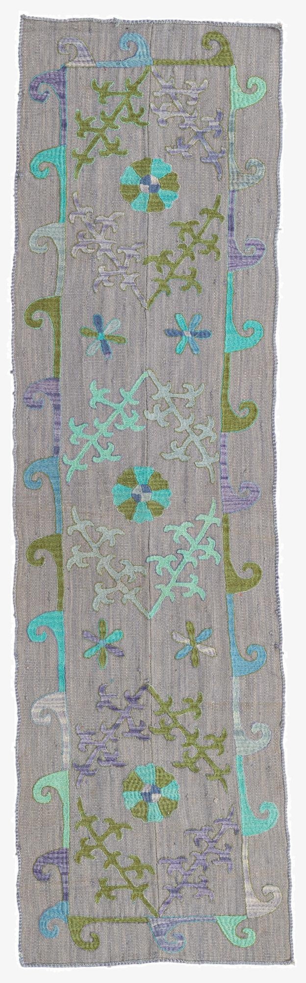 2' 2 x 7' 9  Hand Woven Kilim Suzani Wool Runner Rug