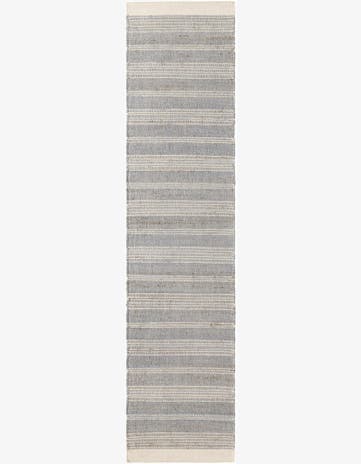 Gray Hand Woven Lariat Runner Rug