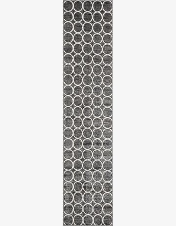 Gray Lattice Trellis Runner Rug