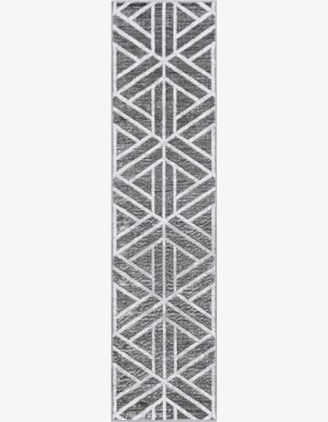 Gray Lattice Trellis Runner Rug