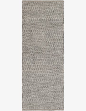 Gray Hand Woven Lattice Wool Runner Rug