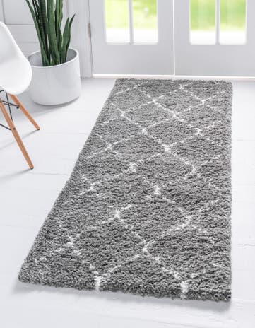 Gray Marrakesh Shag Runner Rug
