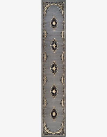 Gray Mashad Design Runner Rug