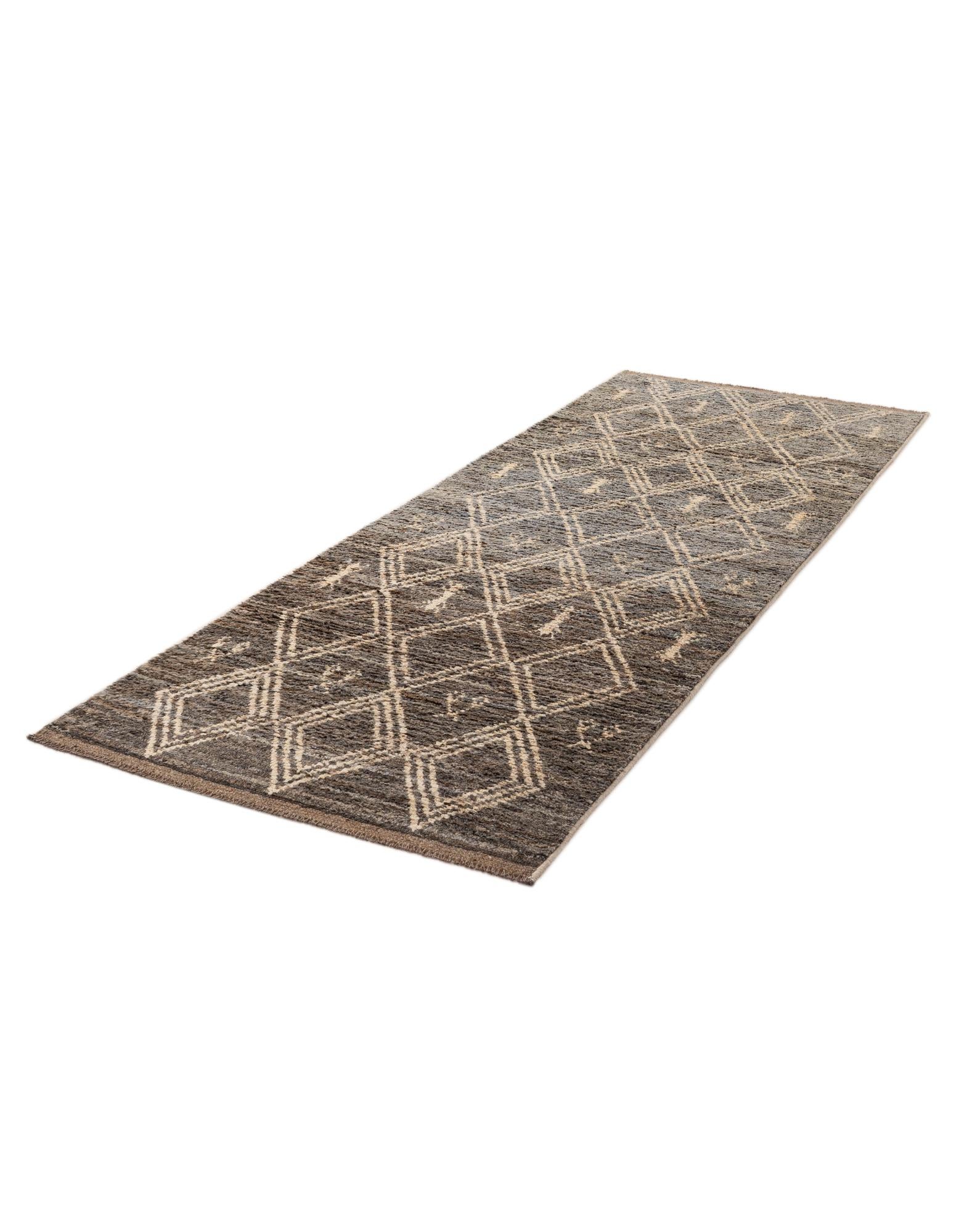 3' 3 x 9' 4 Hand Knotted Moroccan Wool Runner Rug