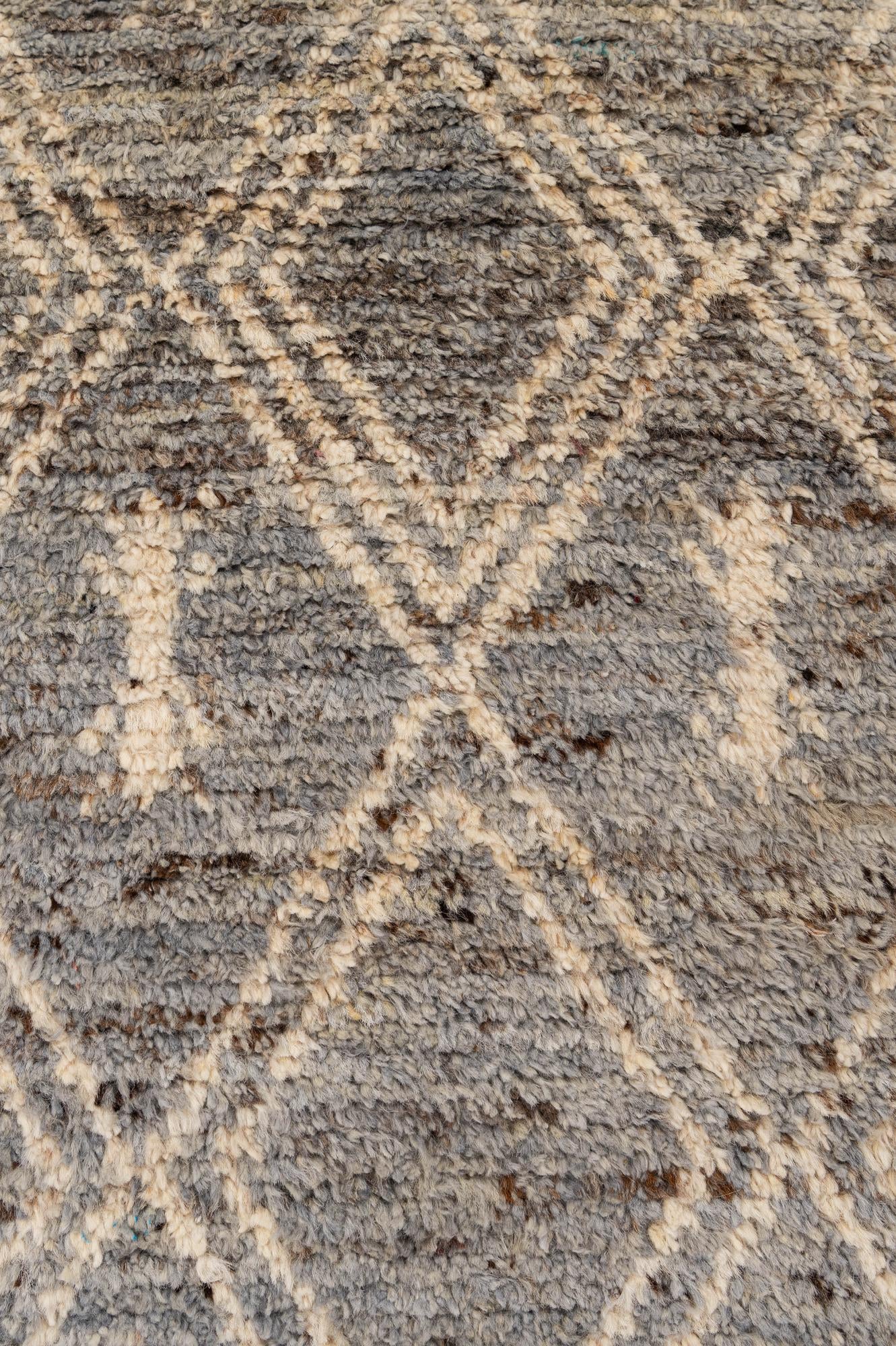 3' 3 x 9' 4 Hand Knotted Moroccan Wool Runner Rug