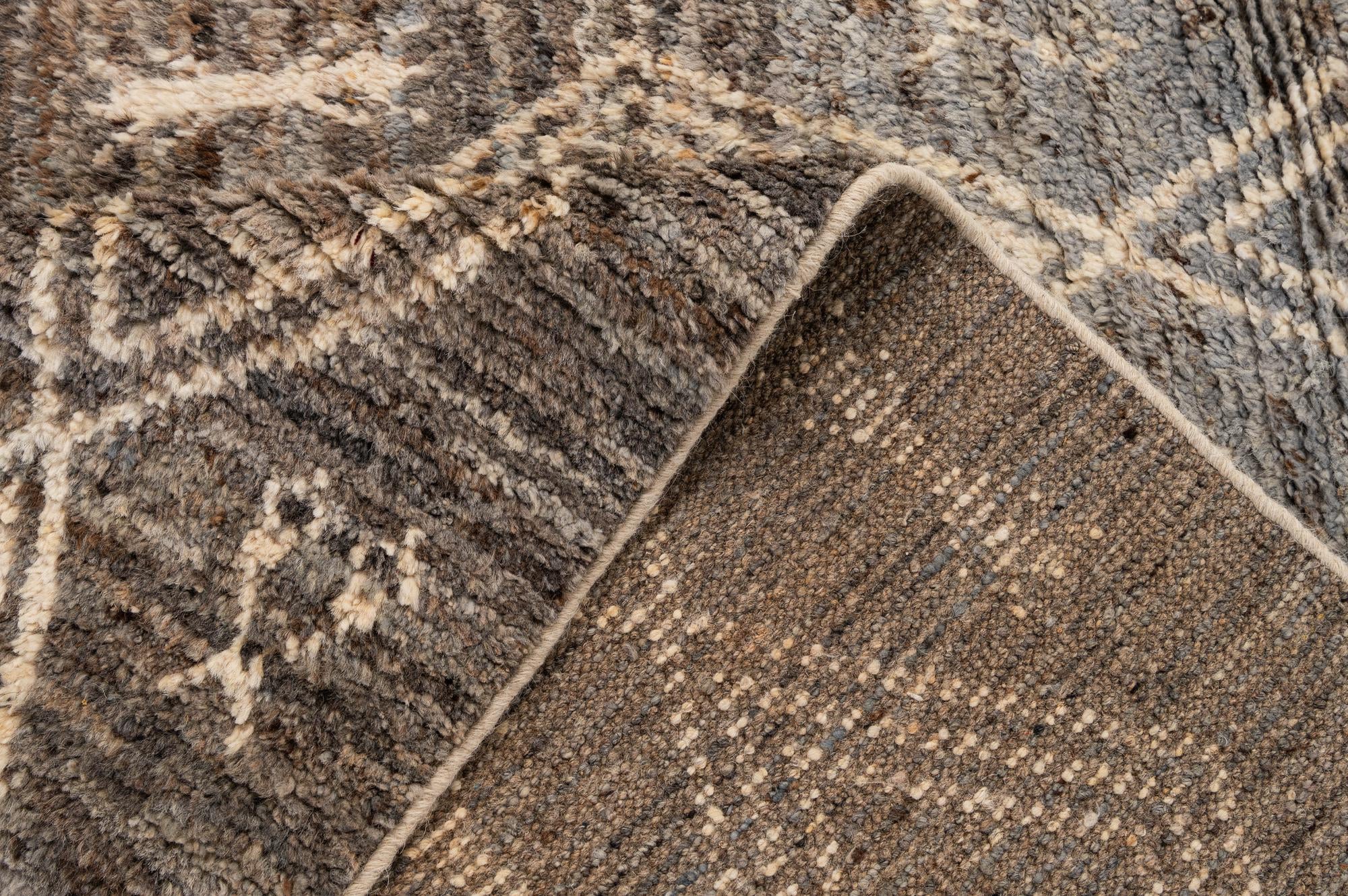 3' 3 x 9' 4 Hand Knotted Moroccan Wool Runner Rug