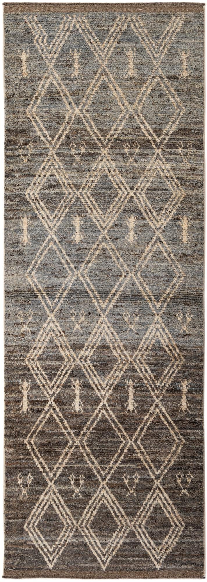 3' 3 x 9' 4 Hand Knotted Moroccan Wool Runner Rug