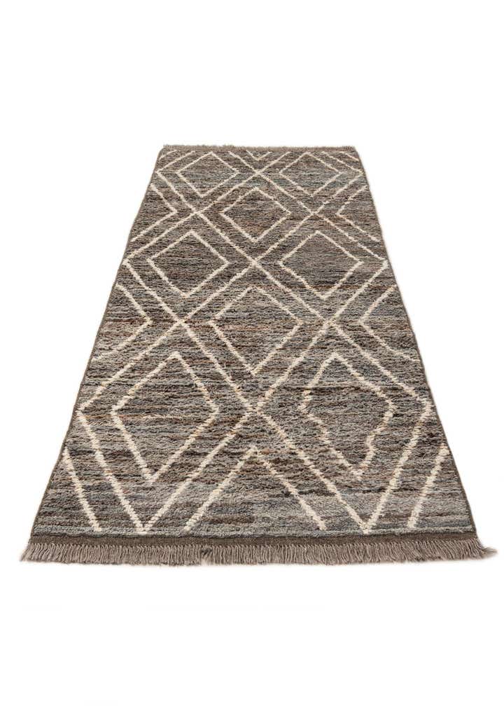 3' 1 x 9' 9 Hand Knotted Moroccan Wool Runner Rug