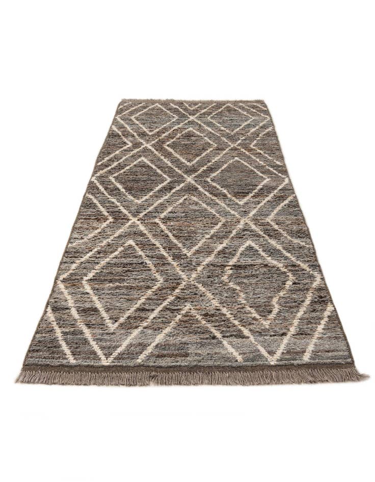 Detail image of 3' 1 x 9' 9 Hand Knotted Moroccan Wool Runner Rug