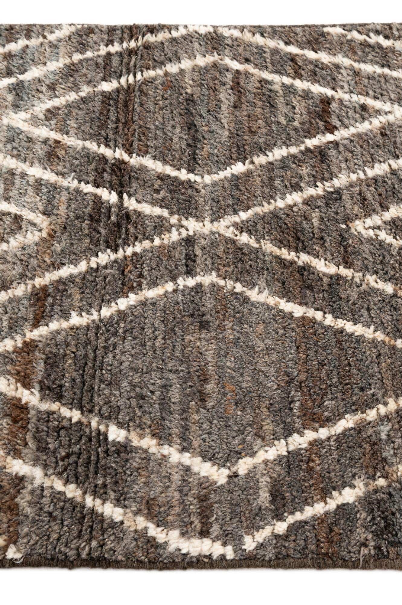 3' 1 x 9' 9 Hand Knotted Moroccan Wool Runner Rug