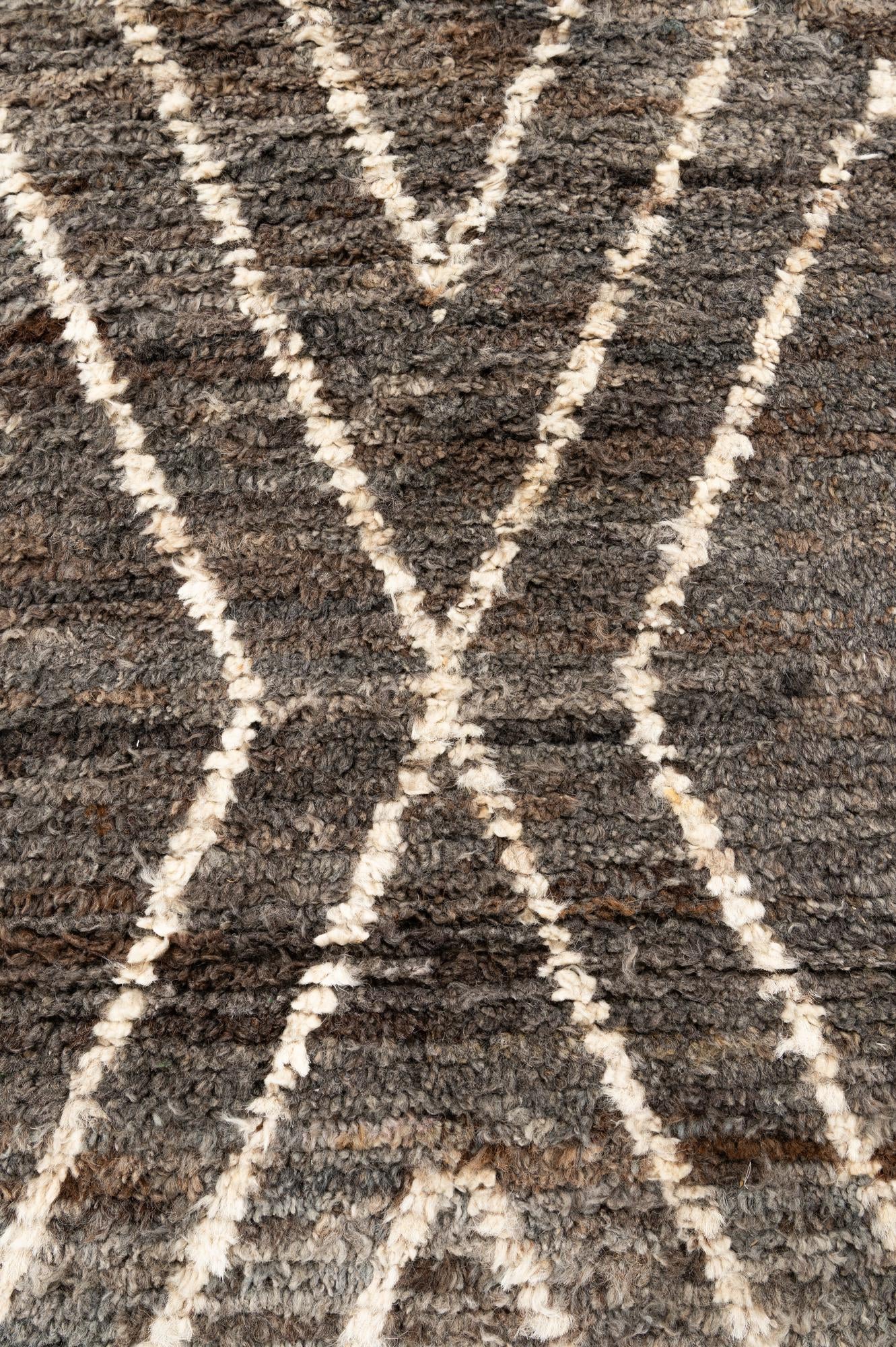 3' 1 x 9' 9 Hand Knotted Moroccan Wool Runner Rug