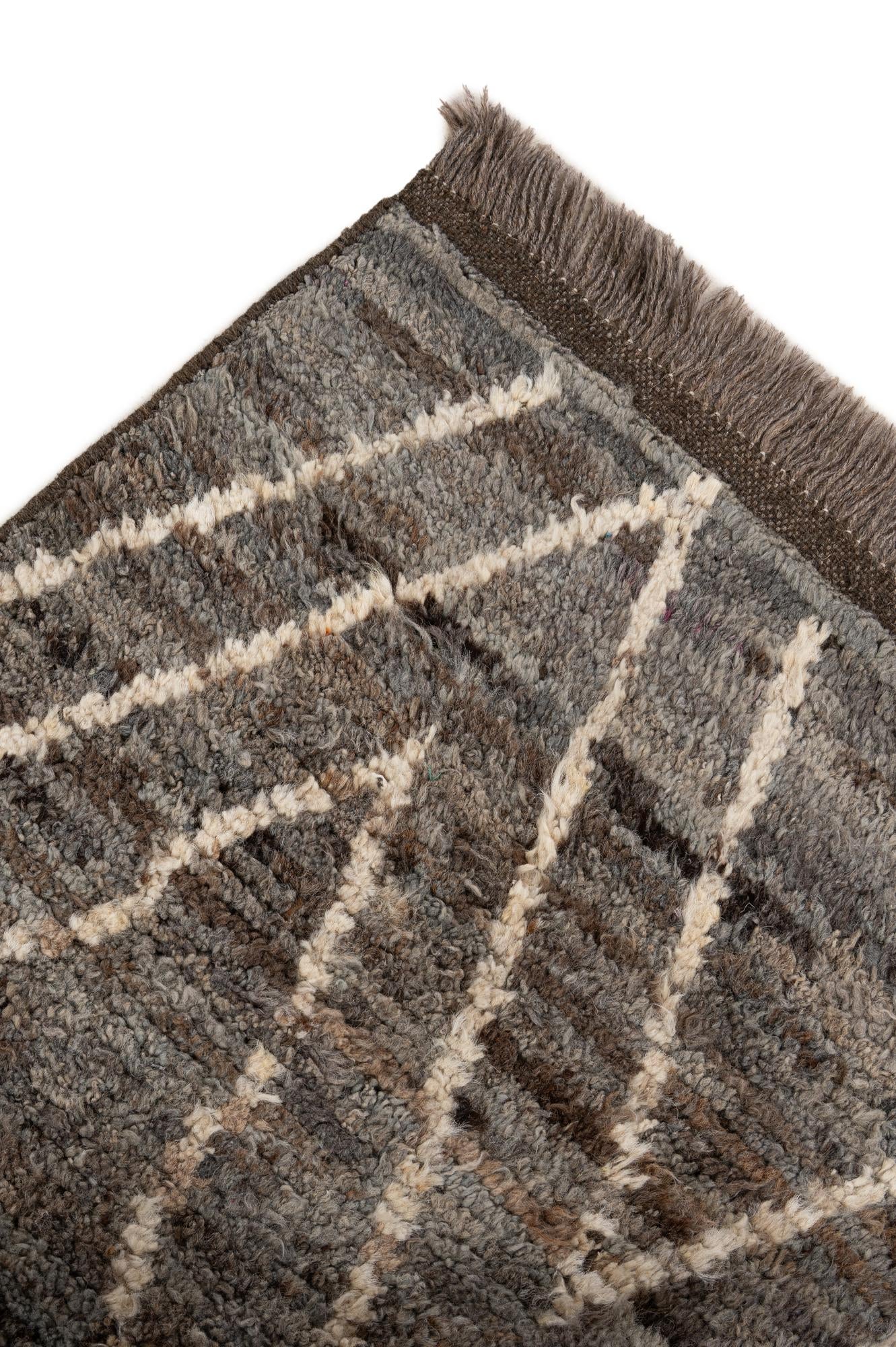 3' 1 x 9' 9 Hand Knotted Moroccan Wool Runner Rug