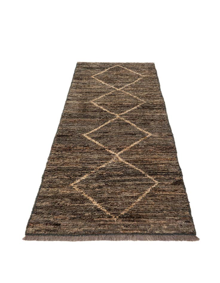 Detail image of 3' 2 x 9' 6  Hand Knotted Moroccan Wool Runner Rug