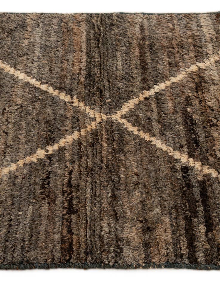 Detail image of 3' 2 x 9' 6  Hand Knotted Moroccan Wool Runner Rug