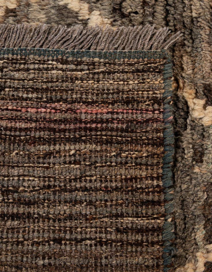 Detail image of 3' 2 x 9' 6  Hand Knotted Moroccan Wool Runner Rug