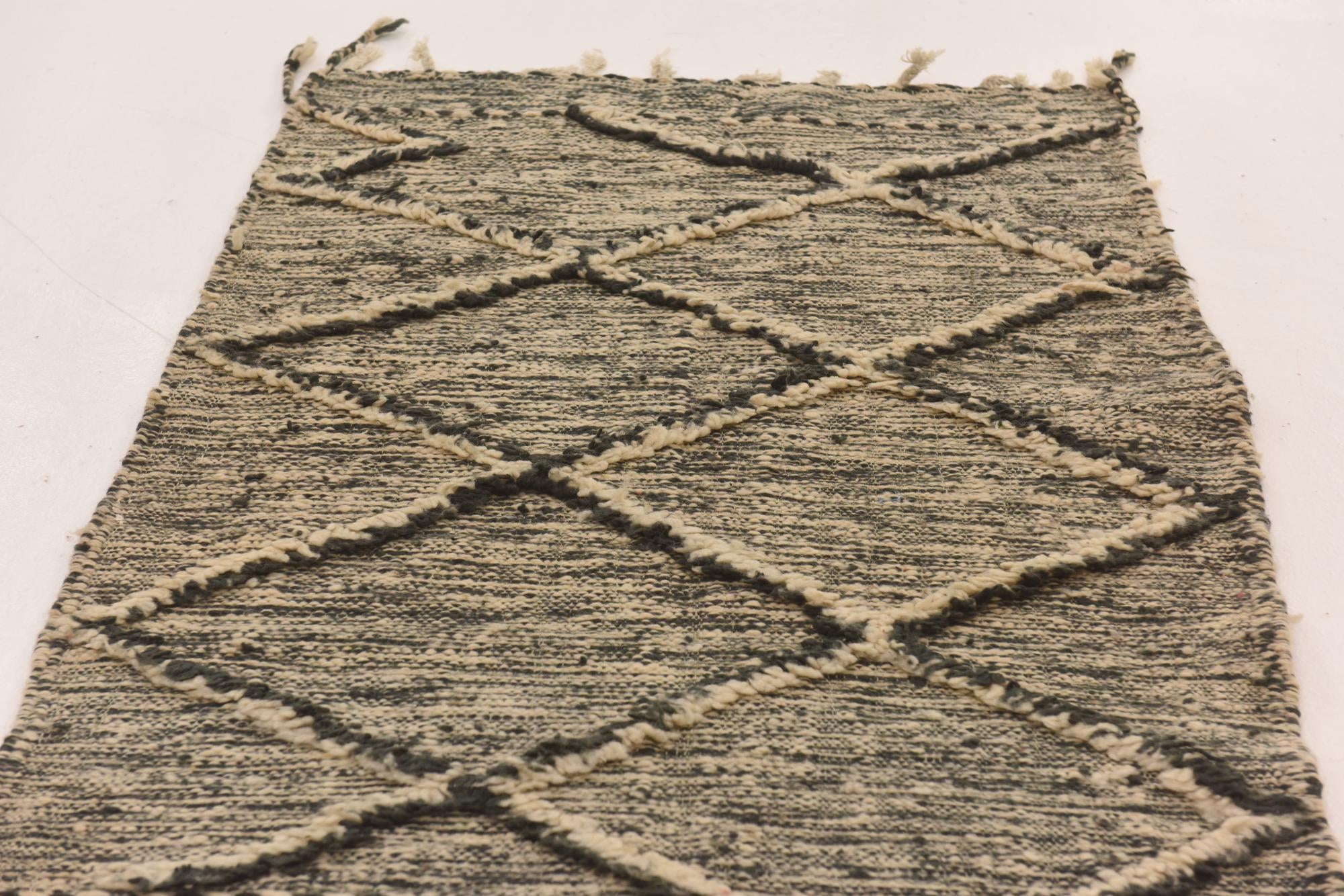 3' 4 x 10' Hand Knotted Moroccan Wool Runner Rug
