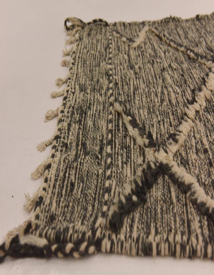 Detail image of 3' 4 x 10'  Hand Knotted Moroccan Wool Runner Rug