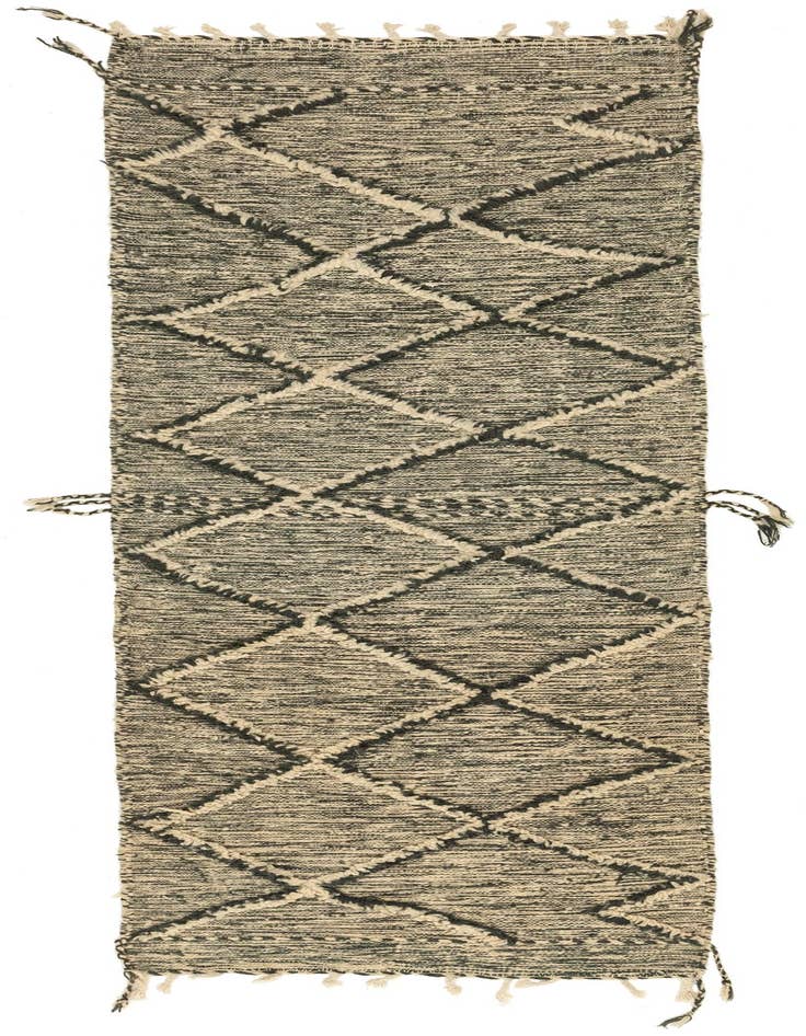 Detail image of 3' 4 x 10' Hand Knotted Moroccan Wool Runner Rug