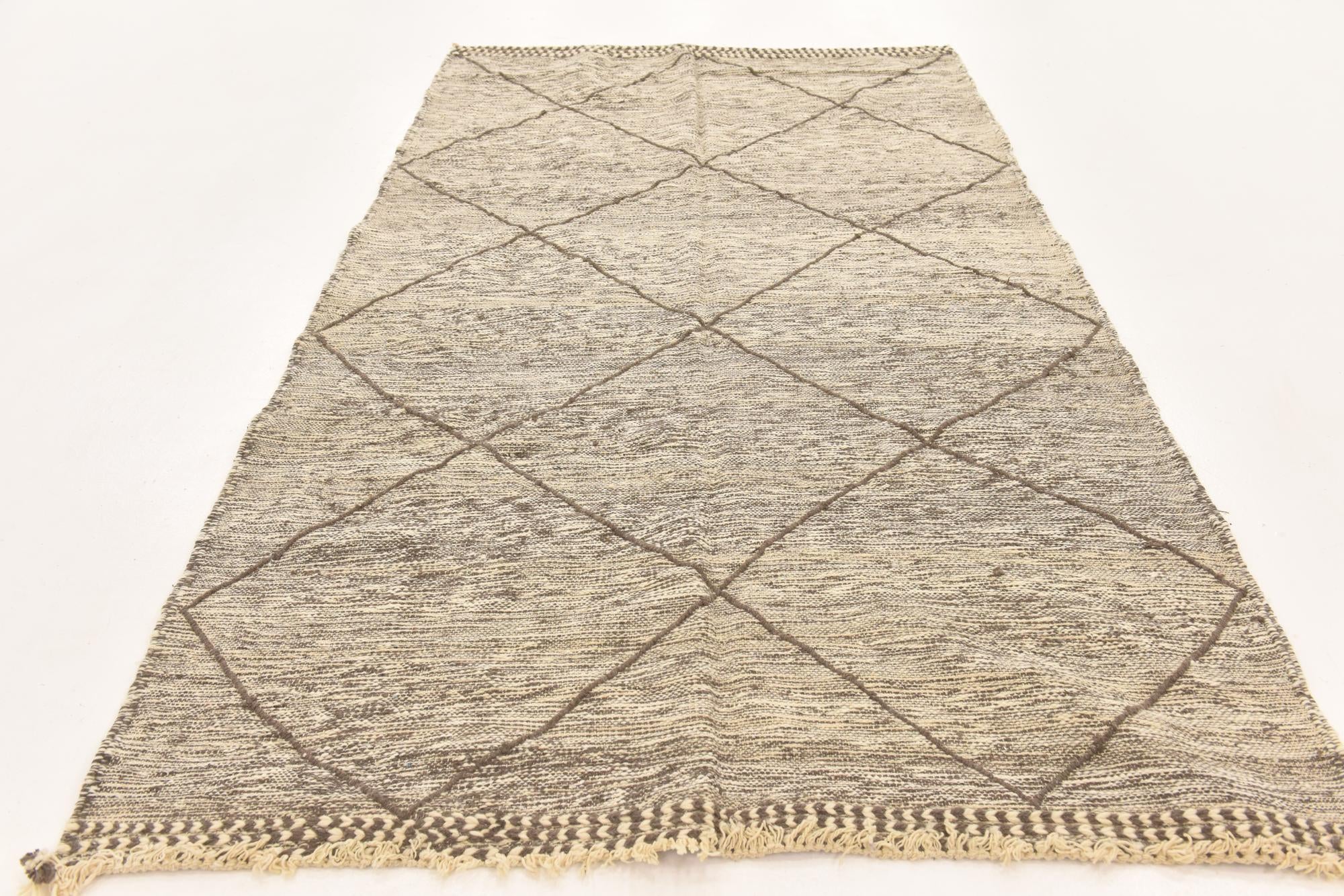 5' 4 x 9' 6 Hand Knotted Moroccan Wool Runner Rug