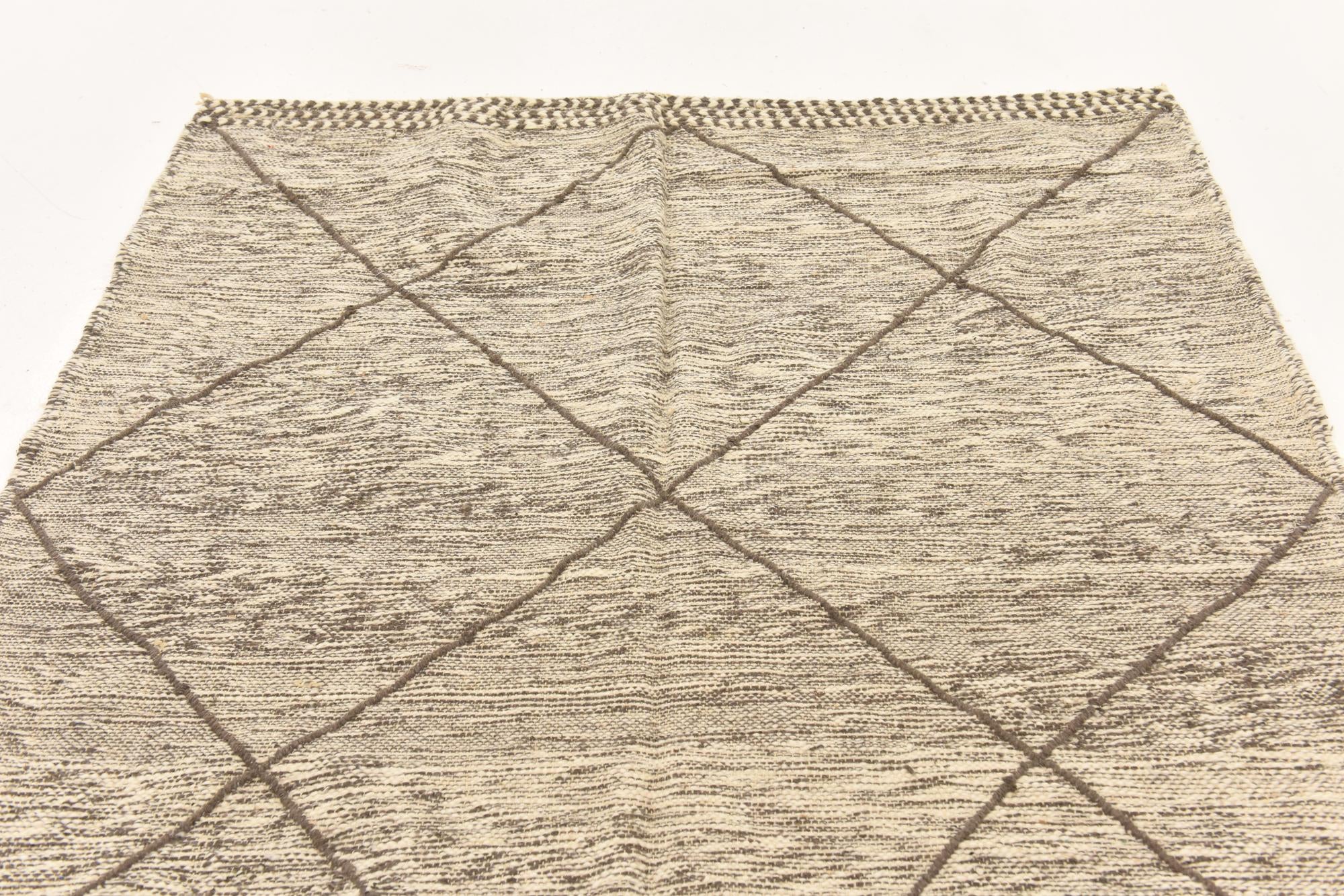 5' 4 x 9' 6 Hand Knotted Moroccan Wool Runner Rug