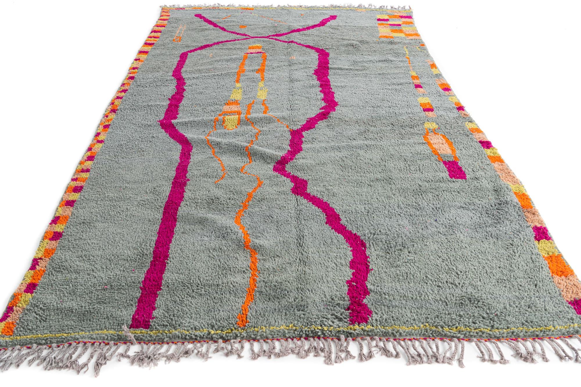 6' 3 x 11' Hand Knotted Moroccan Wool Runner Rug