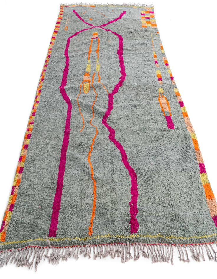 Detail image of 6' 3 x 11'  Hand Knotted Moroccan Wool Runner Rug