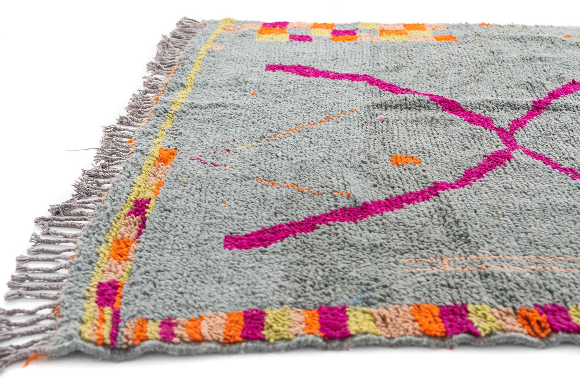 6' 3 x 11' Hand Knotted Moroccan Wool Runner Rug