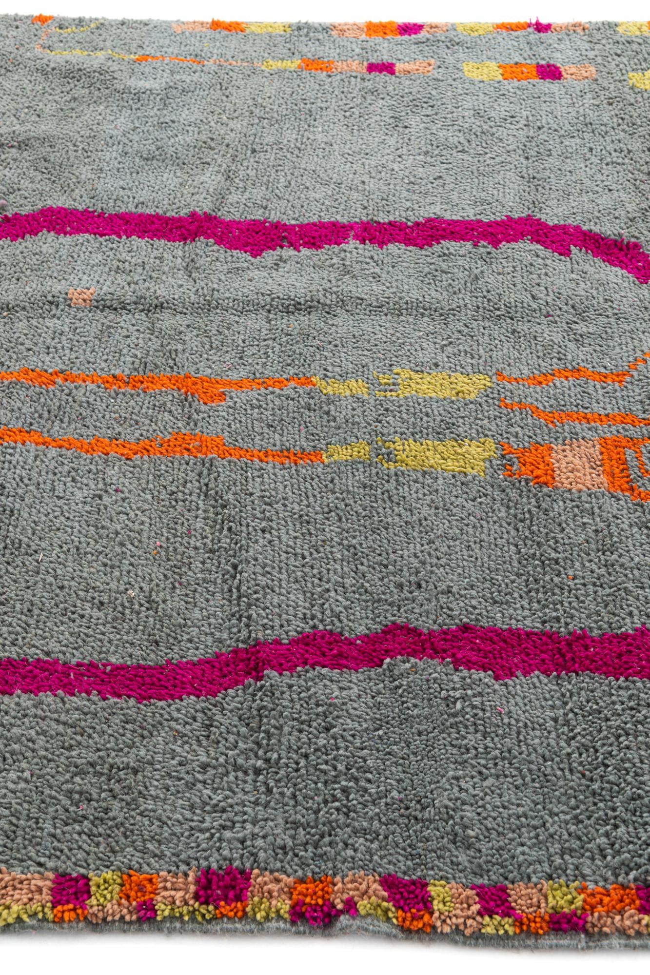 6' 3 x 11' Hand Knotted Moroccan Wool Runner Rug
