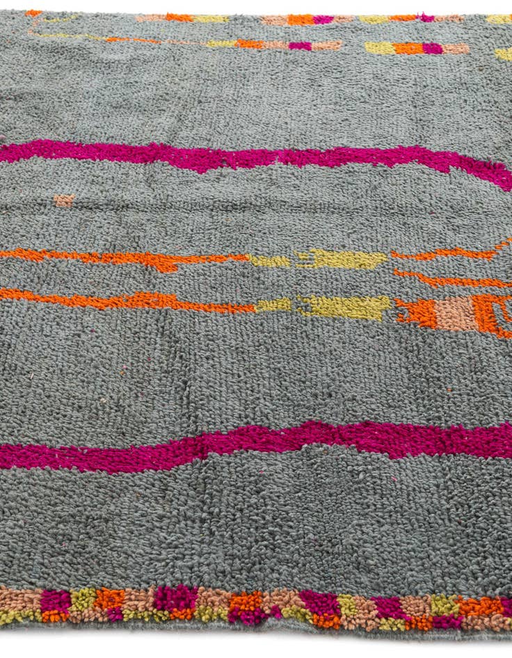 Detail image of 6' 3 x 11'  Hand Knotted Moroccan Wool Runner Rug