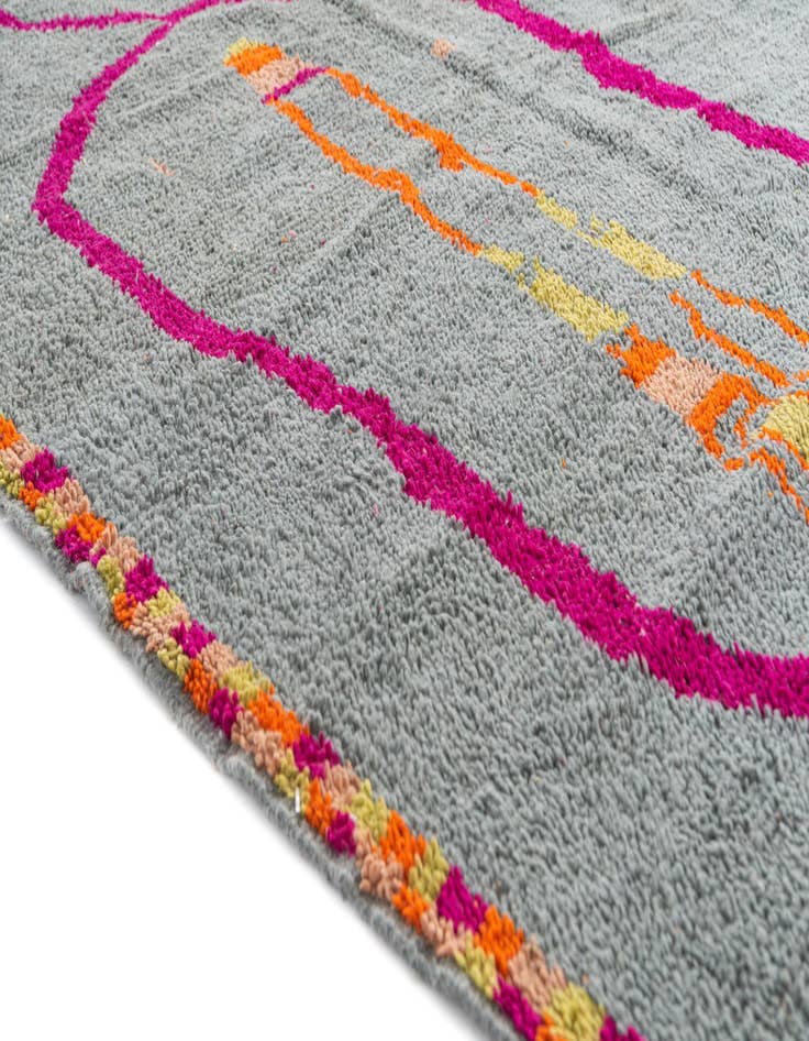 Detail image of 6' 3 x 11'  Hand Knotted Moroccan Wool Runner Rug