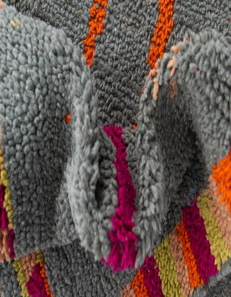 Detail image of 6' 3 x 11'  Hand Knotted Moroccan Wool Runner Rug