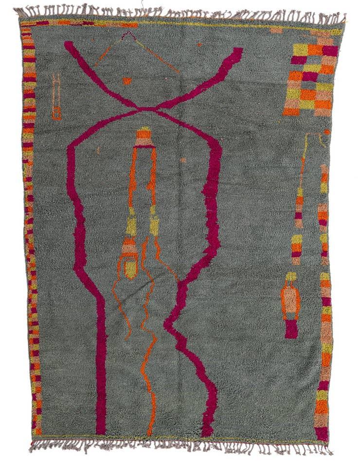 Detail image of 6' 3 x 11' Hand Knotted Moroccan Wool Runner Rug