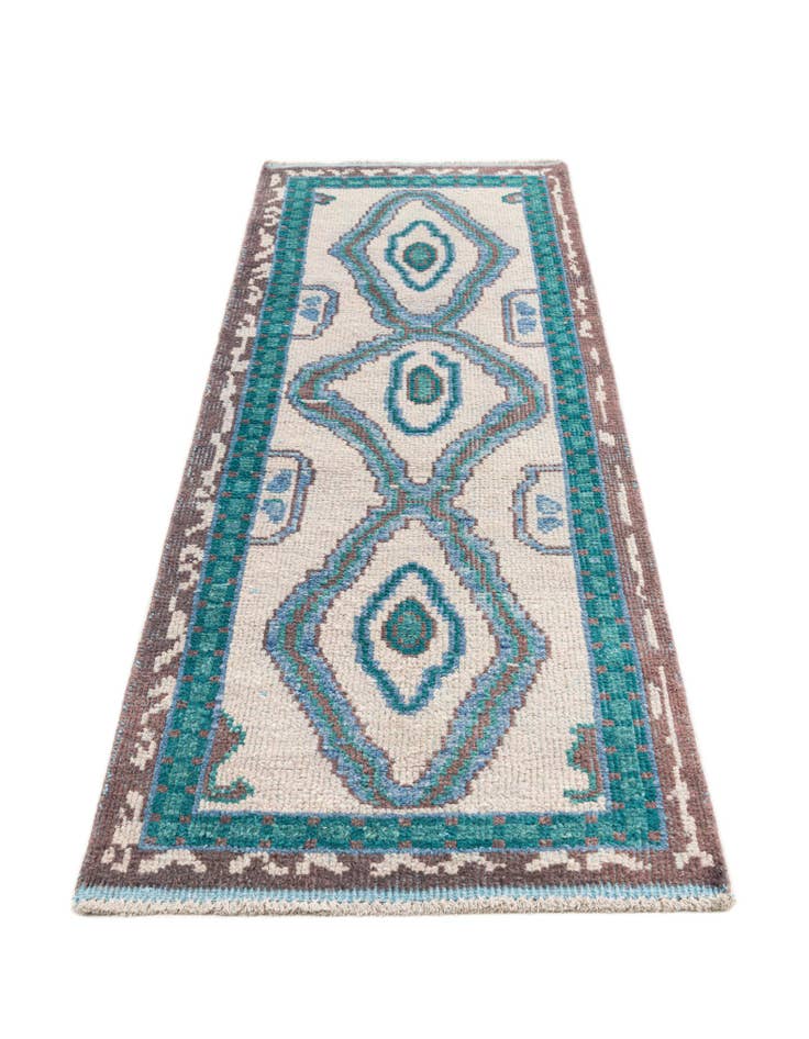 Detail image of 2' 8 x 8' Hand Knotted Moroccan Wool Runner Rug