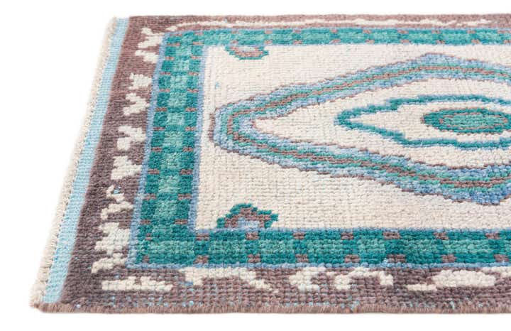 2' 8 x 8' Hand Knotted Moroccan Wool Runner Rug