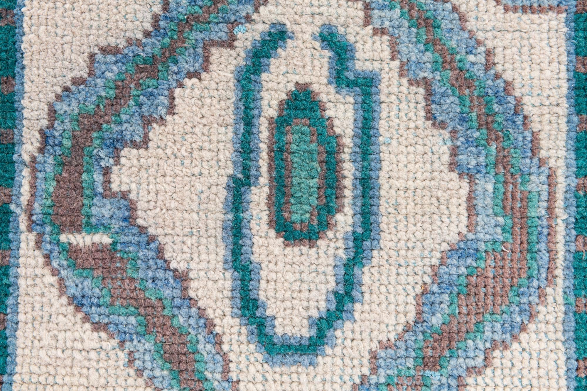2' 8 x 8' Hand Knotted Moroccan Wool Runner Rug