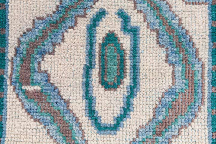 2' 8 x 8' Hand Knotted Moroccan Wool Runner Rug