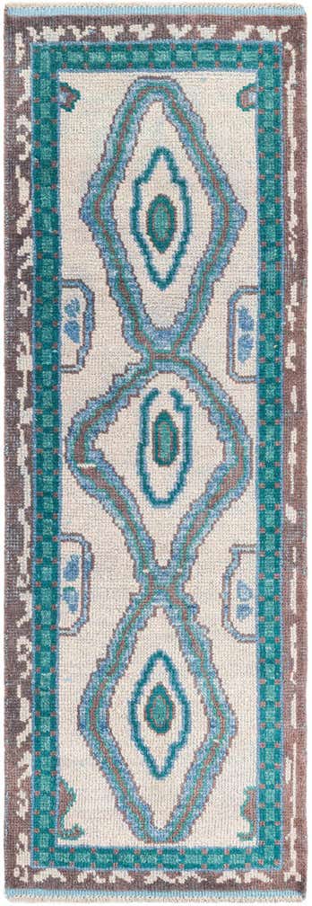 2' 8 x 8' Hand Knotted Moroccan Wool Runner Rug