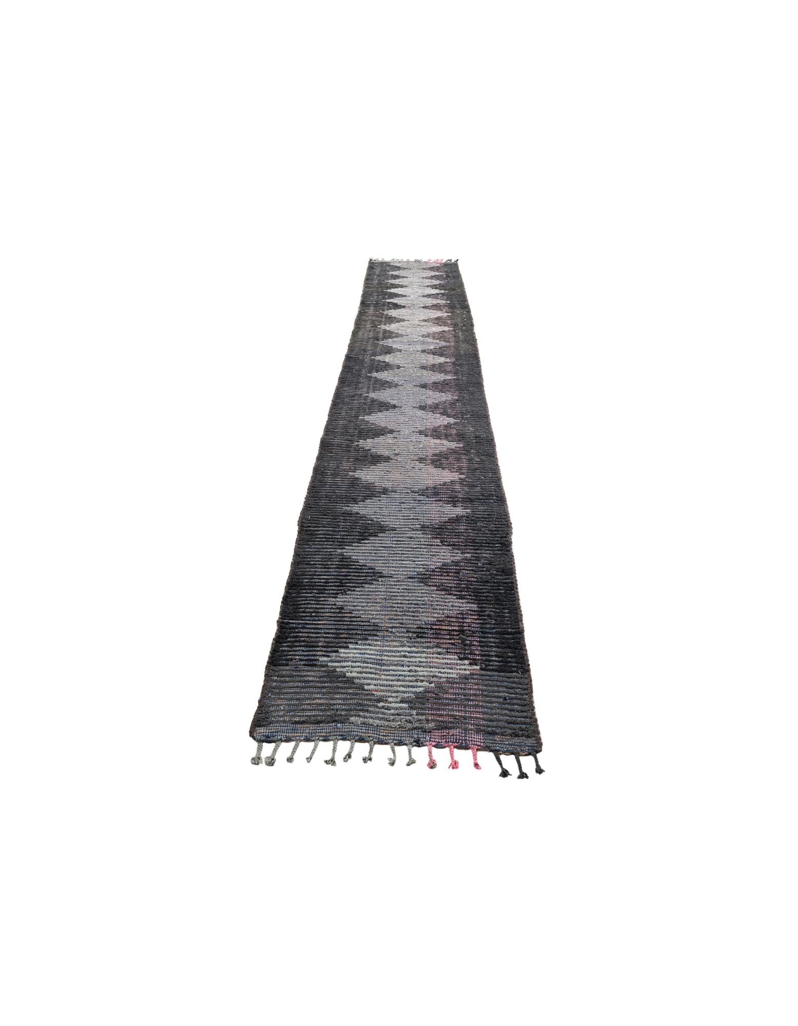 2' 7 x 14' 8 Hand Knotted Moroccan Wool Runner Rug