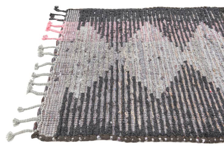 Detail image of 2' 7 x 14' 8 Hand Knotted Moroccan Wool Runner Rug