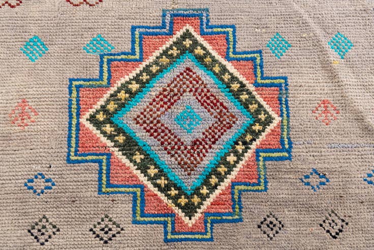 Detail image of 5' 2 x 15' Hand Knotted Moroccan Wool Runner Rug