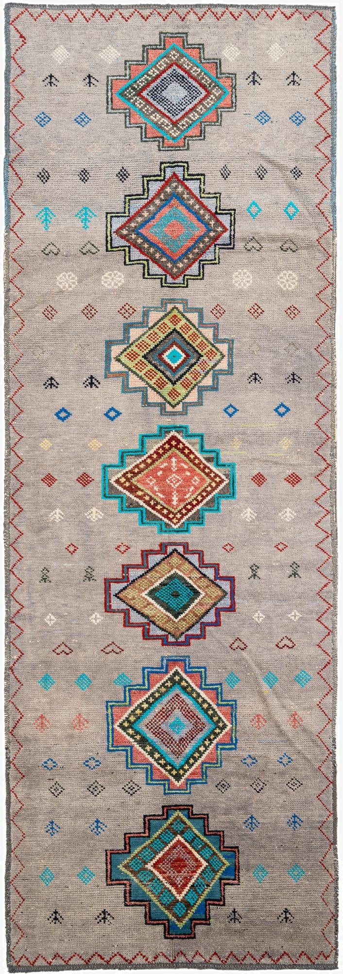 5' 2 x 15'  Hand Knotted Moroccan Wool Runner Rug