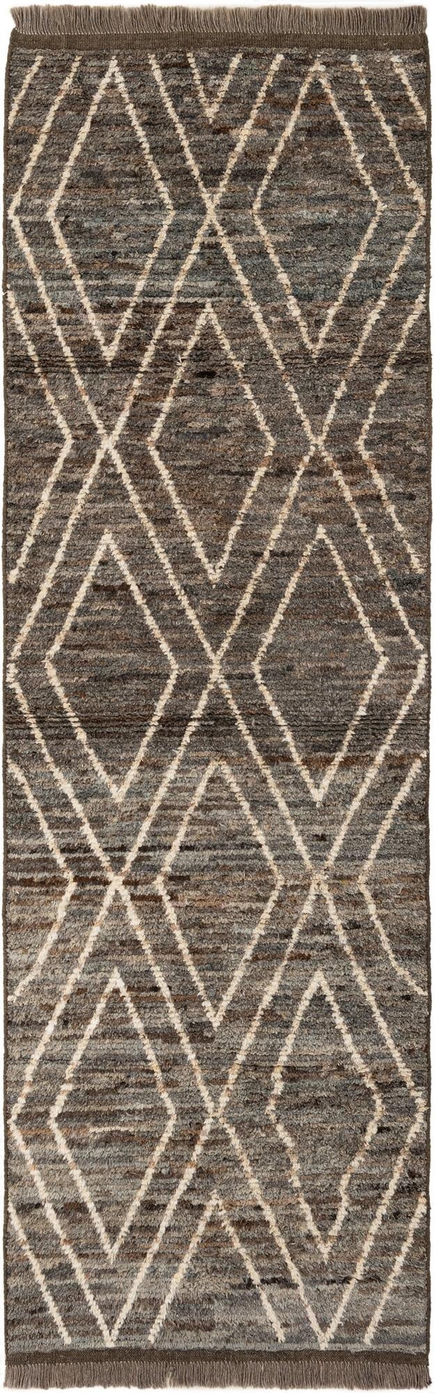 3' 1 x 9' 9  Hand Knotted Moroccan Wool Runner Rug