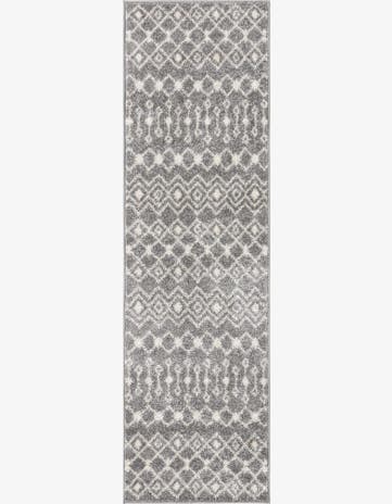 Gray Moroccan Trellis Runner Rug