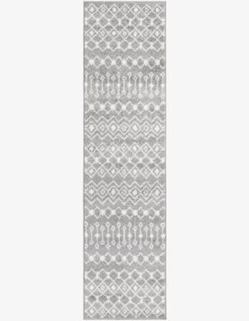 Gray Moroccan Trellis Runner Rug