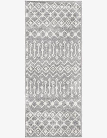 Gray Moroccan Trellis Runner Rug