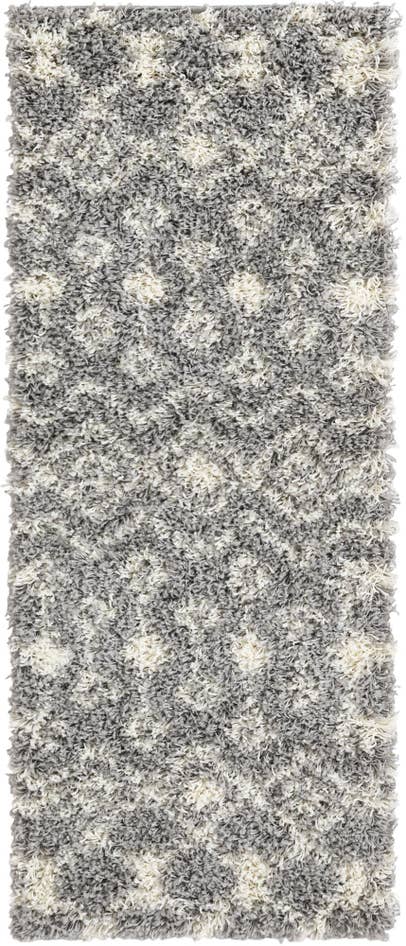 Detail image of 2' x 5' Moroccan Trellis Shag Runner Rug
