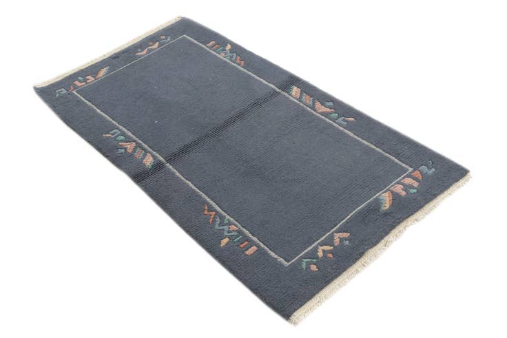 Detail image of 2' 4 x 4' 7 Hand Knotted Nepal Wool Runner Rug