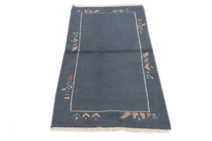 Detail image of 2' 4 x 4' 7 Hand Knotted Nepal Wool Runner Rug