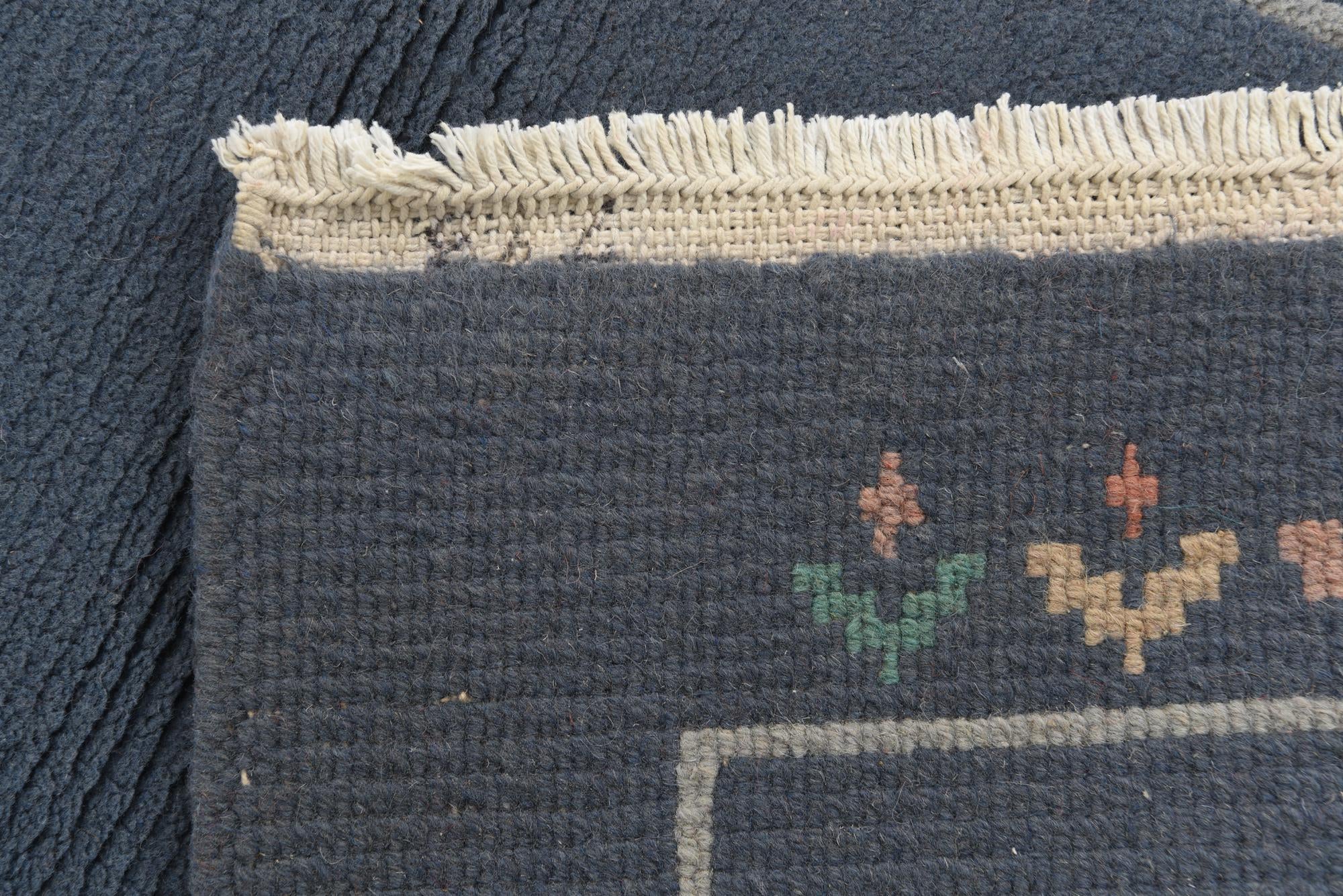 2' 4 x 4' 7 Hand Knotted Nepal Wool Runner Rug